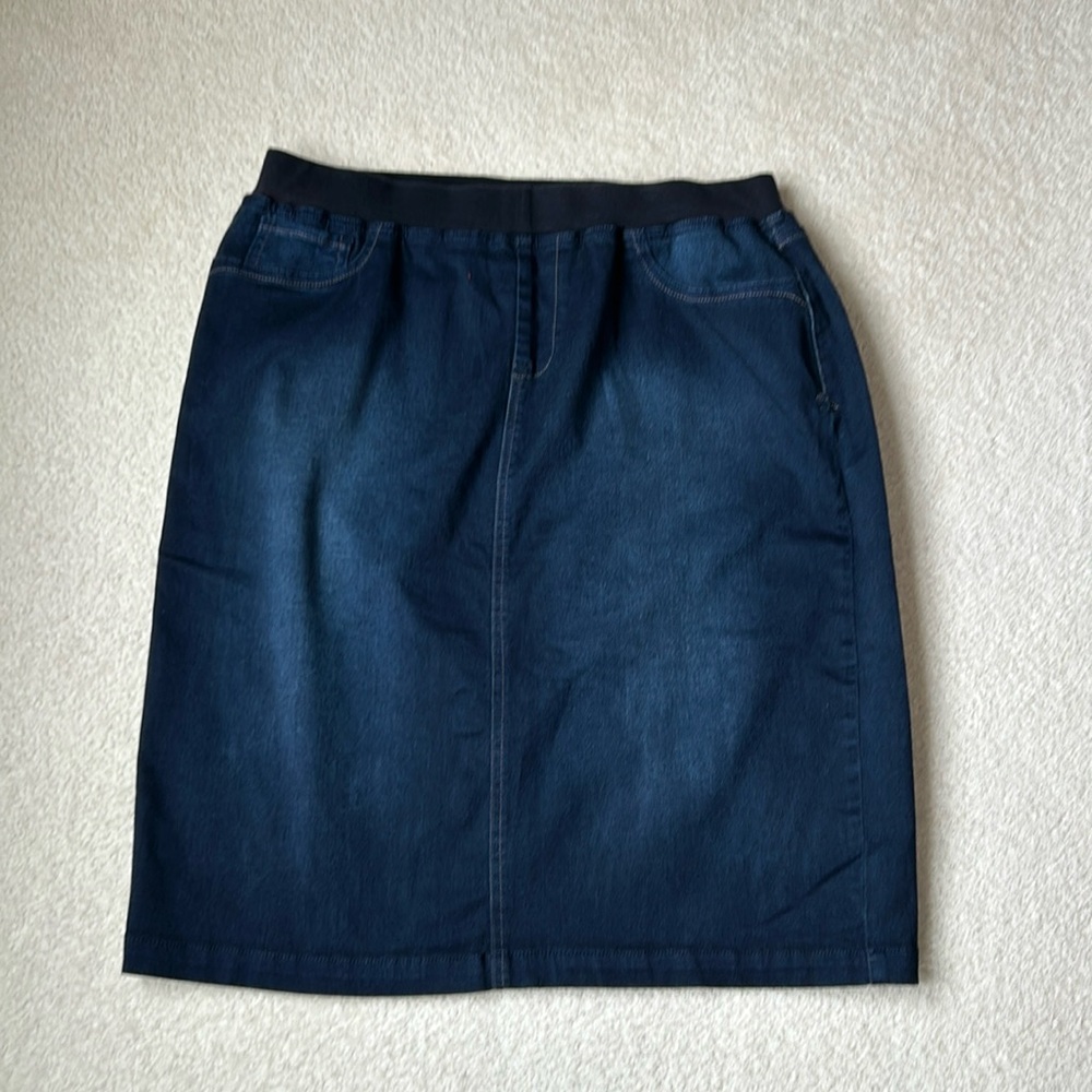 Junee xxl dark denim stretch jean skirt